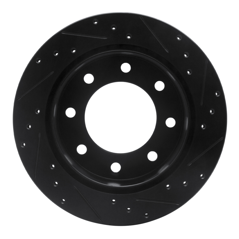 Chevrolet Silverado 1500 Brake Rotor (1) - Rear Left - R1 Concepts - Drilled & Slotted - Black - `99-`25
